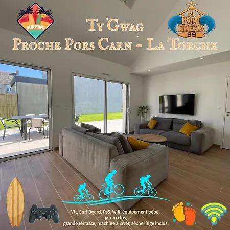 Ty Gwag Plain-pied Proche De Pors Carn *